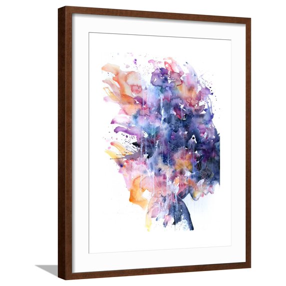 Art.com In A Single Moment All Her Greatness Collapsed Art Print by Agnes Cecile, Brown Frame Wall Art, 23" x 29"