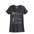 thumbnail image 1 of In A World Basic Witches Be Samantha Women's Fashion Relaxed T-Shirt Tee Charcoal Grey Small, 1 of 3