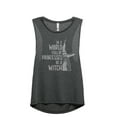 thumbnail image 1 of In A World Full Of Princesses Be A Witch Women's Fashion Sleeveless Muscle Workout Yoga Tank Top Charcoal Grey Small, 1 of 3