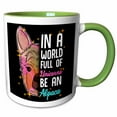 thumbnail image 1 of 3drose, in a World Full of Unicorns Be an Alpaca Llama Gift, 11oz Two-tone Green Mug, 1 of 6