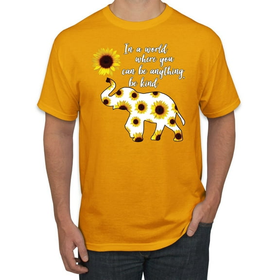 In A World Where You Can Be Anything Be Kind Inspirational/Christian Men's Graphic T-Shirt, Gold, 4XL