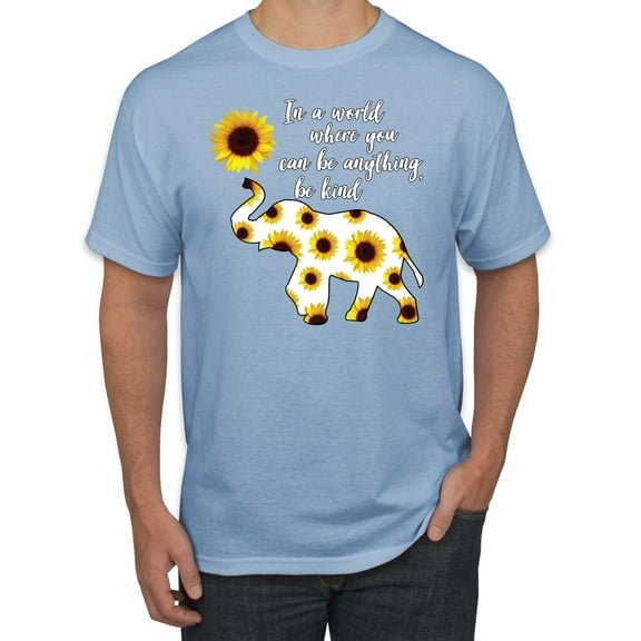 In A World Where You Can Be Anything Be Kind Inspirational/Christian Men's Graphic T-Shirt, Light Blue, Large