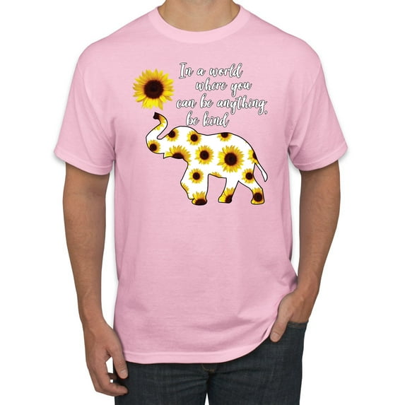 In A World Where You Can Be Anything Be Kind Inspirational/Christian Men's Graphic T-Shirt, Light Pink, Medium