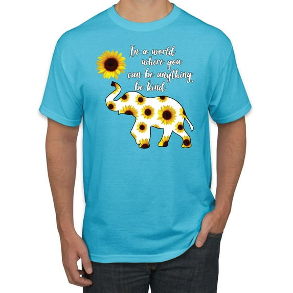 In A World Where You Can Be Anything Be Kind Inspirational/Christian Men's Graphic T-Shirt, Light Turquoise, 2XL