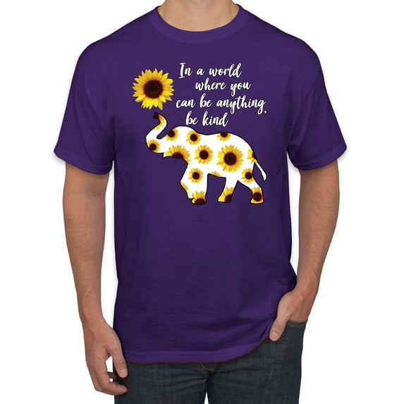 In A World Where You Can Be Anything Be Kind Inspirational/Christian Men's Graphic T-Shirt, Purple, Medium