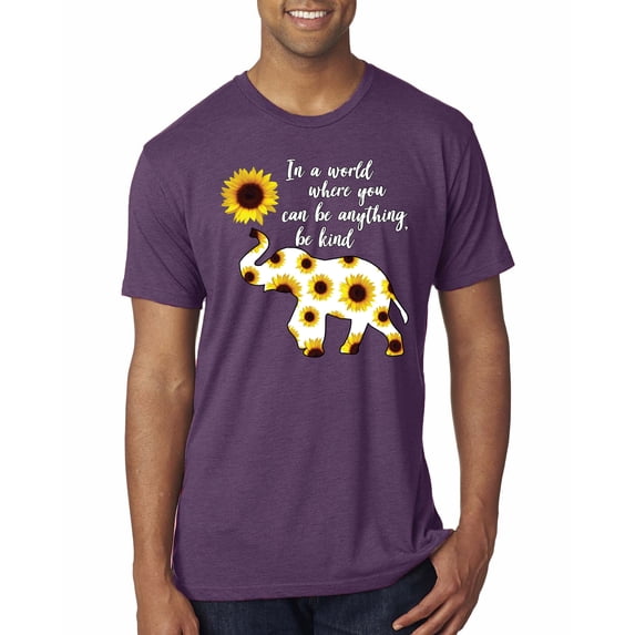 In A World Where You Can Be Anything Be Kind Inspirational/Christian Mens Premium Tri Blend T-Shirt, Vintage Purple, Medium