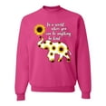 thumbnail image 1 of In A World Where You Can Be Anything Be Kind Inspirational/Christian Unisex Crewneck Graphic Sweatshirt, Fuschia, X-Large, 1 of 3