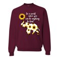 thumbnail image 1 of In A World Where You Can Be Anything Be Kind Inspirational/Christian Unisex Crewneck Graphic Sweatshirt, Maroon, 3XL, 1 of 3