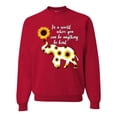 thumbnail image 1 of In A World Where You Can Be Anything Be Kind Inspirational/Christian Unisex Crewneck Graphic Sweatshirt, Red, 3XL, 1 of 3