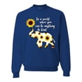thumbnail image 1 of In A World Where You Can Be Anything Be Kind Inspirational/Christian Unisex Crewneck Graphic Sweatshirt, Royal, 3XL, 1 of 3