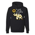 thumbnail image 1 of In A World Where You Can Be Anything Be Kind Inspirational/Christian Unisex Graphic Hoodie Sweatshirt, Black, Small, 1 of 3