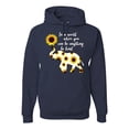 thumbnail image 1 of In A World Where You Can Be Anything Be Kind Inspirational/Christian Unisex Graphic Hoodie Sweatshirt, Navy, X-Large, 1 of 3