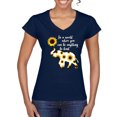 thumbnail image 1 of In A World Where You Can Be Anything Be Kind Inspirational/Christian Women's Standard V-Neck Tee, Navy, 2XL, 1 of 3