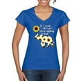 thumbnail image 1 of In A World Where You Can Be Anything Be Kind Inspirational/Christian Women's Standard V-Neck Tee, Royal, X-Large, 1 of 3