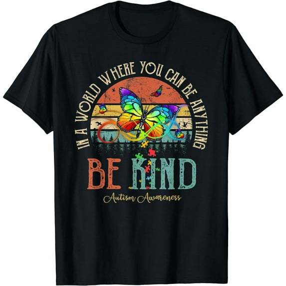 In A World Where You Can Be Anything Be Kind Inspirational T-Shirt Black Medium