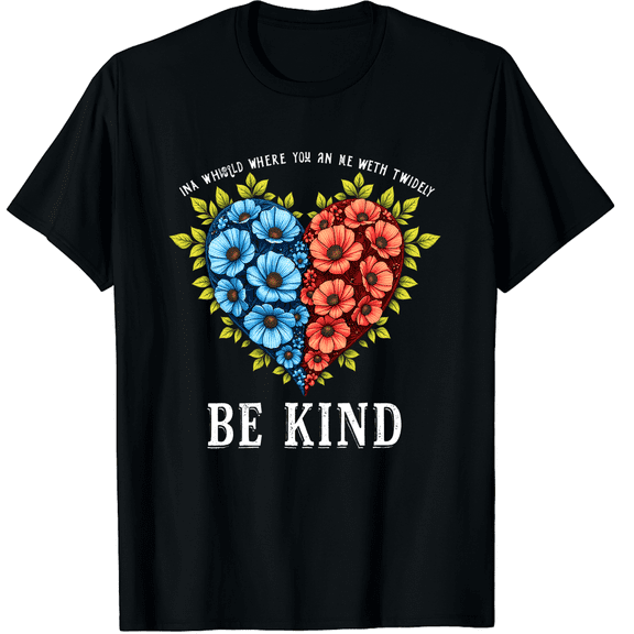 In A World Where You Can Be Anything Be Kind Kindness Graphic Black T-Shirt for Men and Women