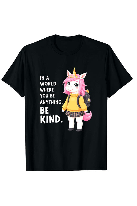 In A World Where You Can Be Anything Be Kind Unity Day Graphic Black T-Shirt for Men and Women