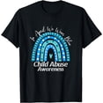 thumbnail image 1 of In April We Wear Blue Child Abuse Awareness Rainbow T-Shirt, 1 of 2