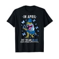 thumbnail image 1 of In April We Wear Blue Child Abuse Prevention Awareness T rex T-Shirt, 1 of 5