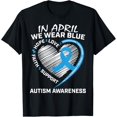 thumbnail image 1 of In April We Wear Blue Heart Puzzle Support Autism Awareness T-Shirt, 1 of 4
