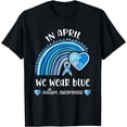 thumbnail image 1 of In April we Wear Blue Autism Awareness Month Rainbow Puzzle T-Shirt, 1 of 4