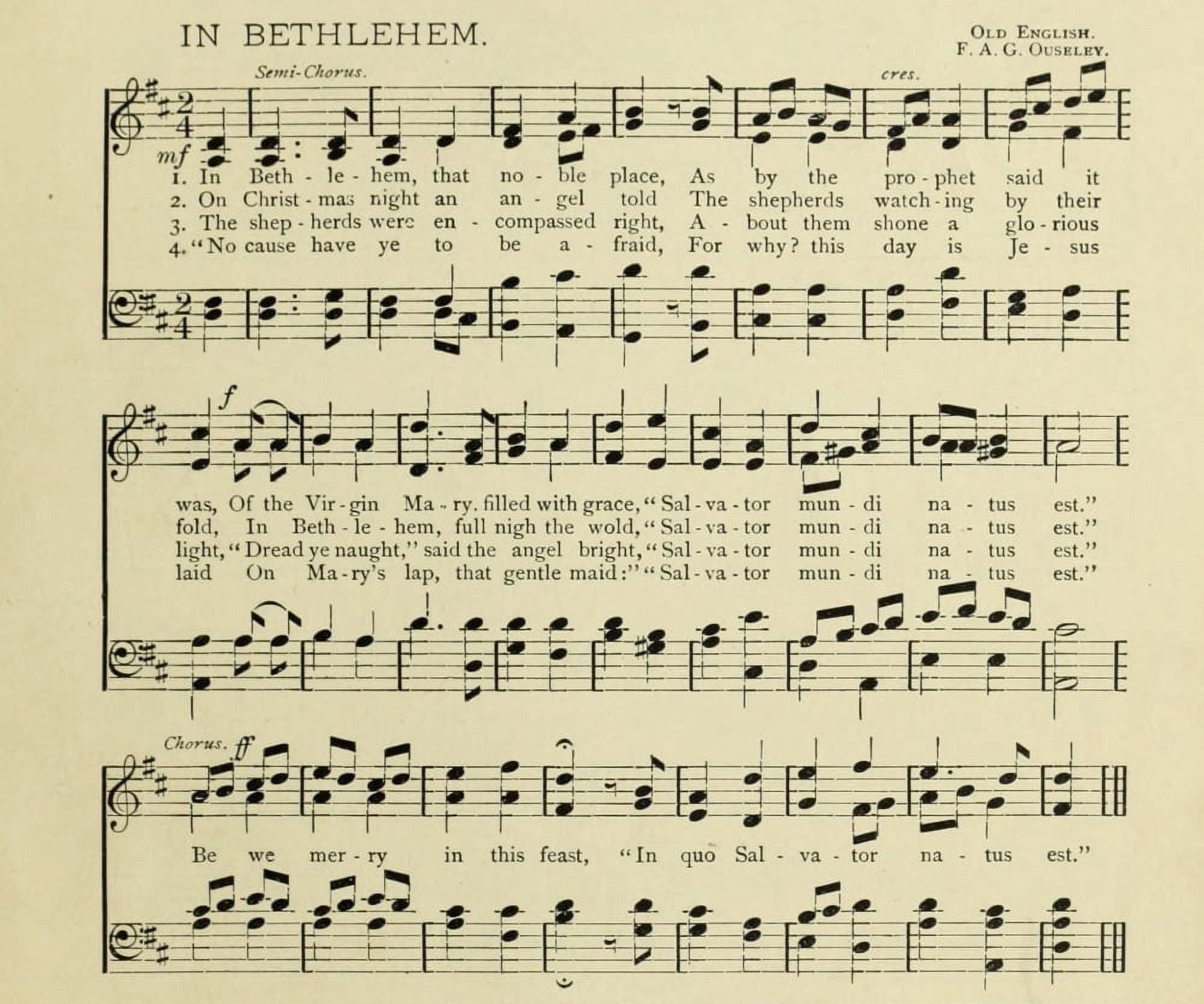 In Bethlehem Christmas in Song 1891 Canvas Art -  (18 x 24)