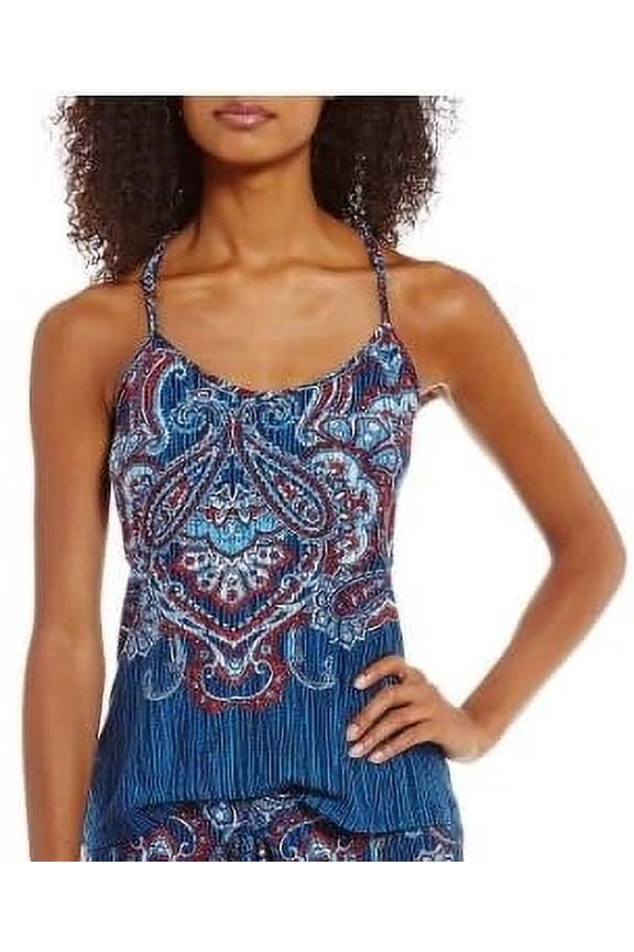 In Bloom by Jonquil Plus Dakota Paisley Lace-Racerback Sleep Tank Blue Size 2X