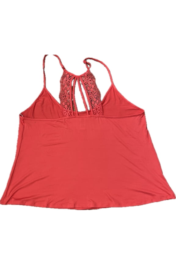 In Bloom by Jonquil Plus Lace-Racerback Sleep Tank Coral Size 3X