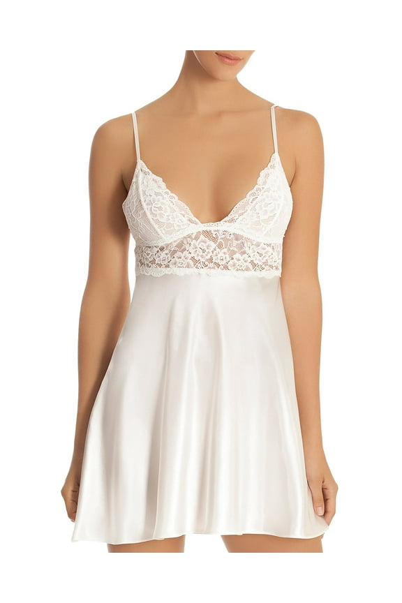 In Bloom by Jonquil Satin Charmeuse Chemise, Ivory, Size X-Small