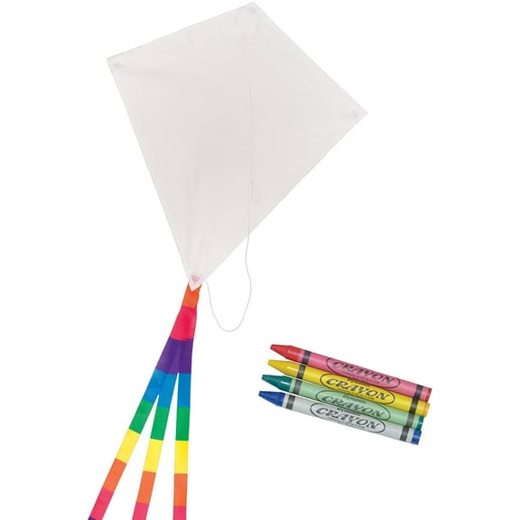 In the Breeze 3074-PACKS  Coloring Diamond 20 Inch Kite - 50 Piece Party Pack - Single Line Kite - Includes Crayons, Kite Line and Bag - Creative Fun for Kids and Adults
