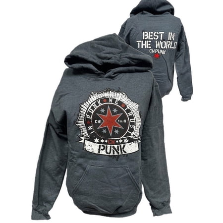 In CM Punk We Trust Gray Pullover Hoody Sweatshirt 3XL