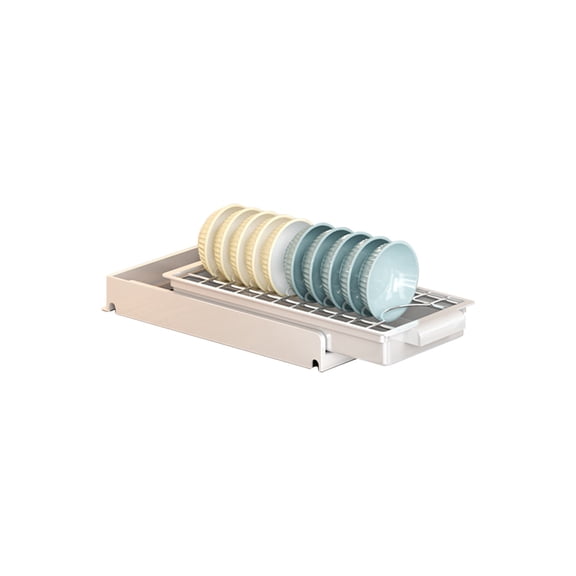 In-Cabinet Slide Out Drying Rack with Drainboard and Adjustable Dividers - Kitchen Storage Organizer - 1 Set