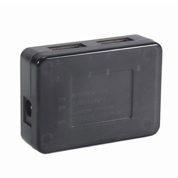 In-Car Dual USB Module with OPP Bag Packaging, 6V-30V Input, 18W, QC2.0 QC3.0, Black PCB