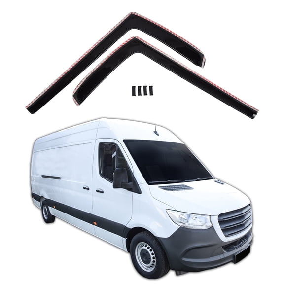 In Channel Rain Guards for Car Windows 2019-2026 Mercedes Benz Sprinter W907, Durable Window Visors Vent Deflectors 2 pcs.