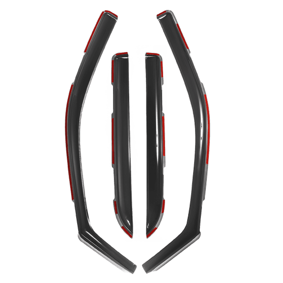 In-Channel Window Visor Sun Rain Guard For 09-2018 Dodge Ram Crew Cab 1500 2500