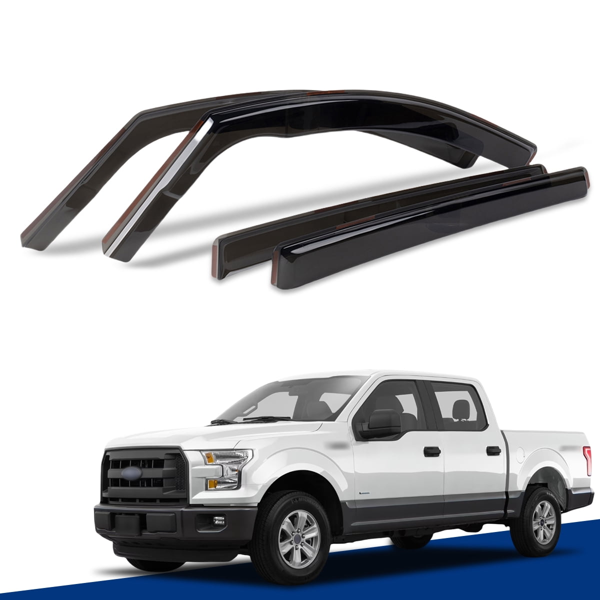 Auto Ventshade [AVS] in Channel Rain Guards for 2017 2025 Ford F 250/F 350/F 450 Super Duty SuperCrew Window Vent Visors, 4 pcs.   Smoke B8252MK NEW OPEN BOX $25