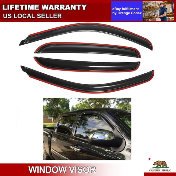 In-Channel Window Visors Vent Sun Guards Rain Deflectors For Chevy GMC 2007-2013