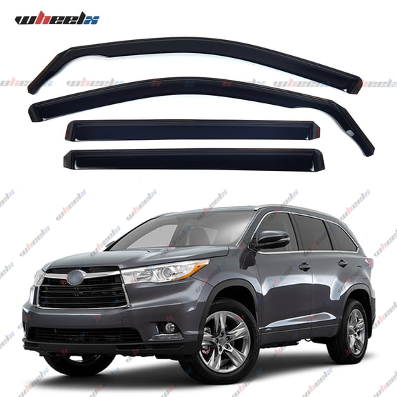 In-Channel Window Visors for Toyota Highlander 2014 2015 2016 2017 2018 2019Rain Guards Sun Shields Window Deflector Wind Vent Visors4PCS