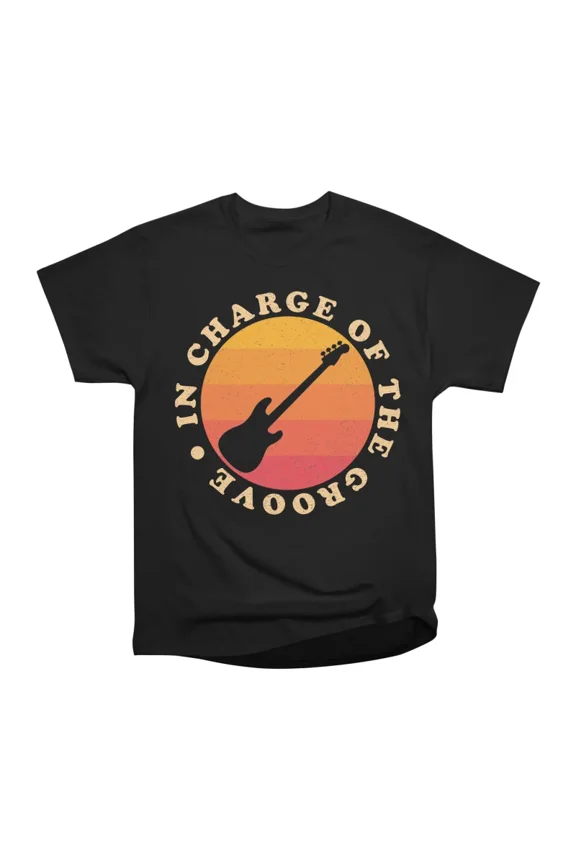 In Charge Of The Groove Bass Guitar T-Shirt Tee Gift For Him Merch For Her Apparel For Fri
