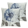 thumbnail image 1 of In Cloud - Floral Pillow Cases, Fabric, Vintage Flower Shabby Chic Farmhouse Botanical, Set of 2 Pillowcases Pillow Covers, Gray Beige, European Size, 1 of 7