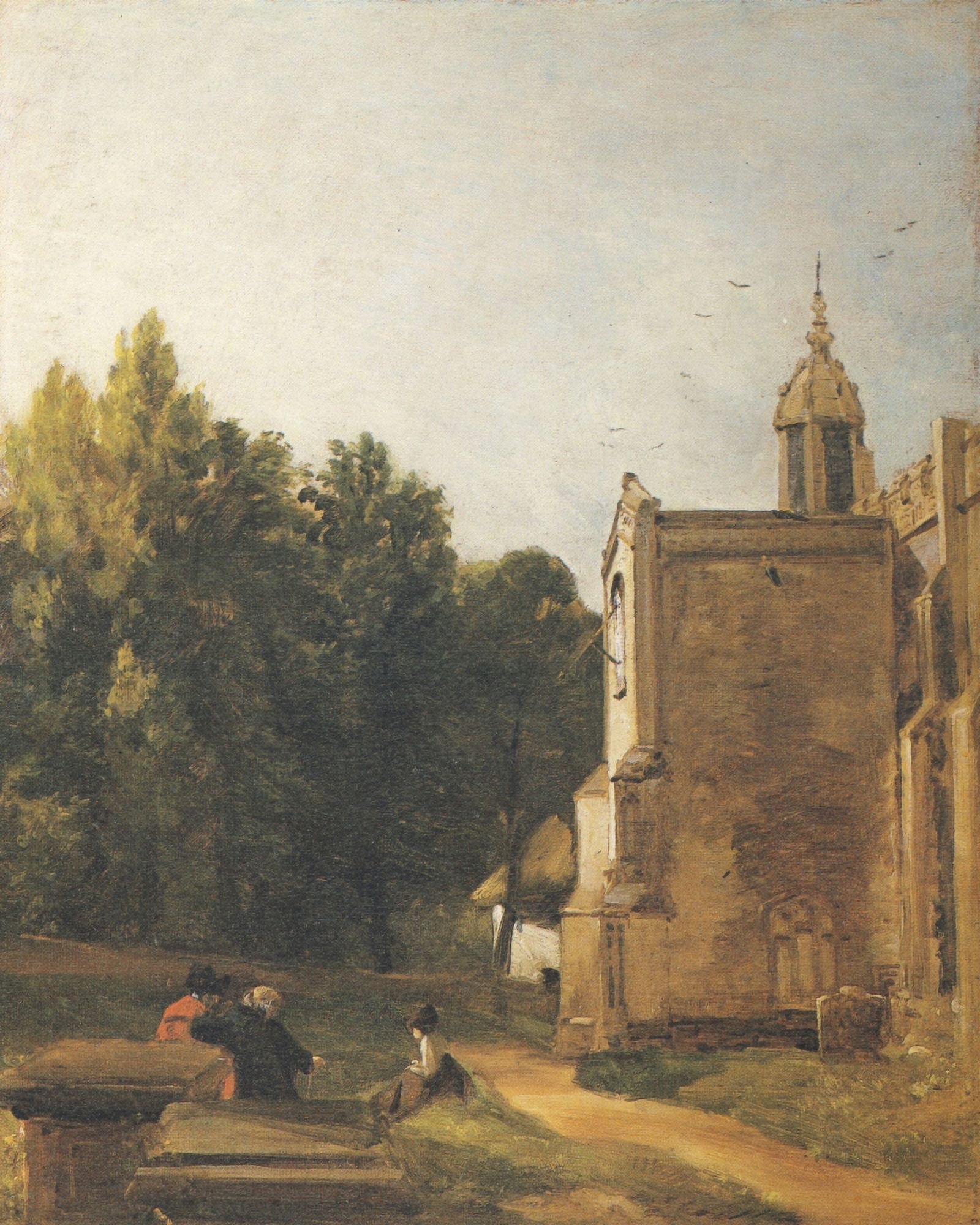 In Constables Country 1906 Church Porch East Bergholt Canvas Art - John Constable (24 x 36)