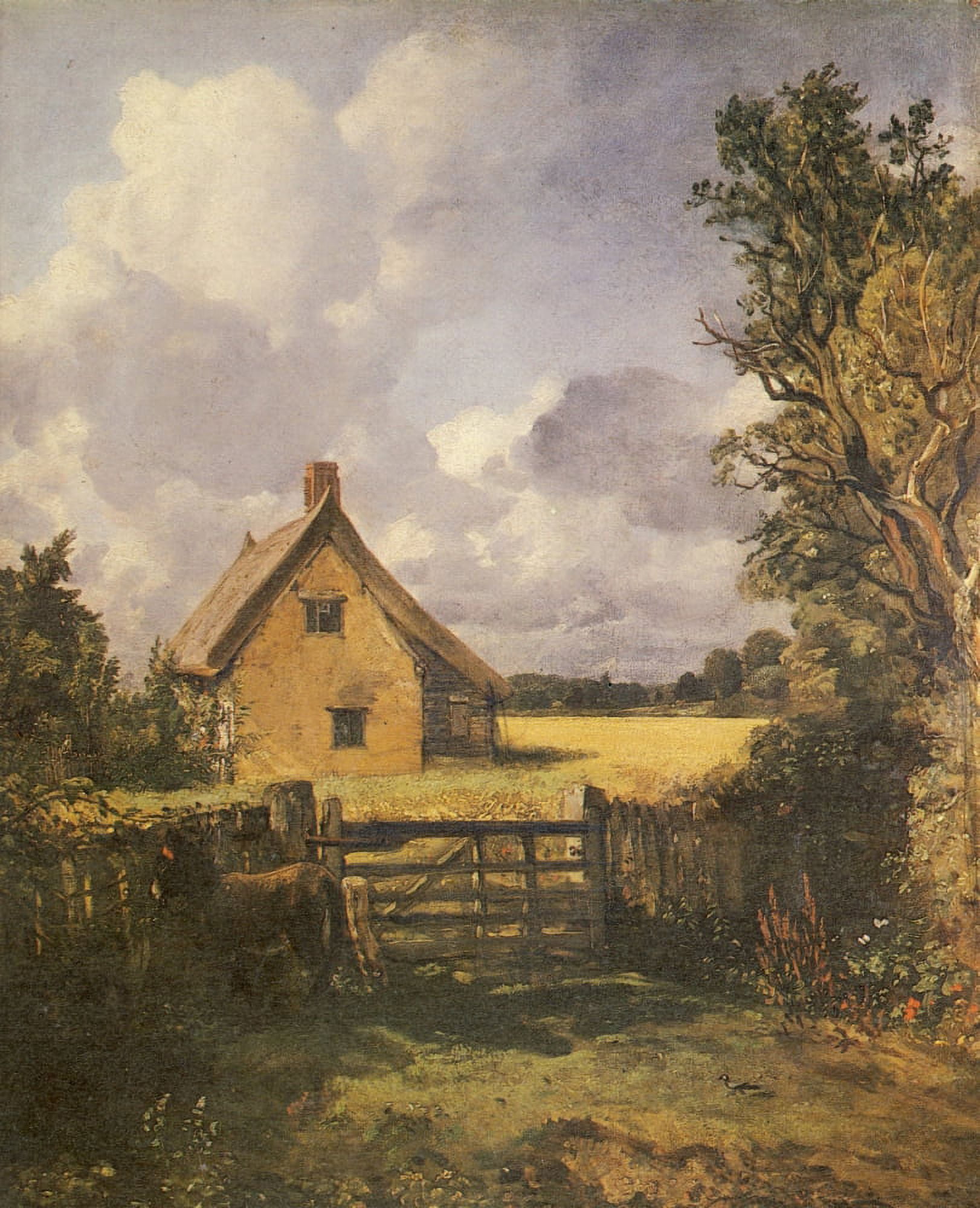 In Constables Country 1906 Cottage in the Cornfield Canvas Art - John Constable (18 x 24)