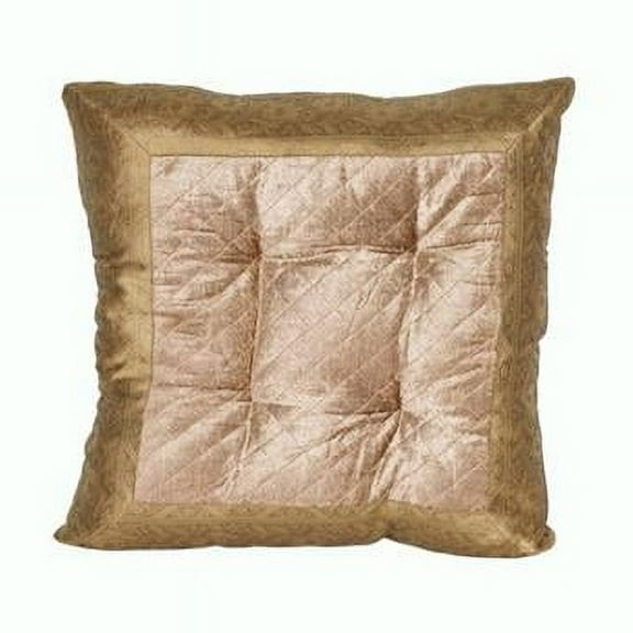 In Creation 503 Camel 16 x 16 in. Wally Decor Quilted Velvet Floor Cushions, Camel