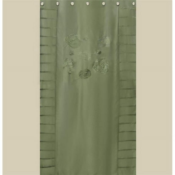 In Creation INC 11 Beautiful Silk Organza and Jacquard Panels Curtains - Green White and Sand