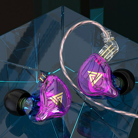 In Ear Dynamics Earphones With Hifi Sound Quality Subwoofer Controlled Wired Earphone Earplugs Purple Free Size
