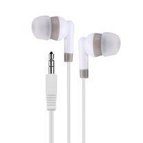 In-Ear Wired Headphones Noise Cancelling Ergonomically Designed Fit Comfortably in Ear Canal 3.5mm Universal for Cellphones Tablets MP3/MP4-White