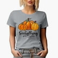 thumbnail image 1 of In Everything Give Thanks, 1 Thessalonians 5 18, Thanksgiving Day Pumpkins Art Merch Gift, Heather Grey T-Shirt, XL, 1 of 5