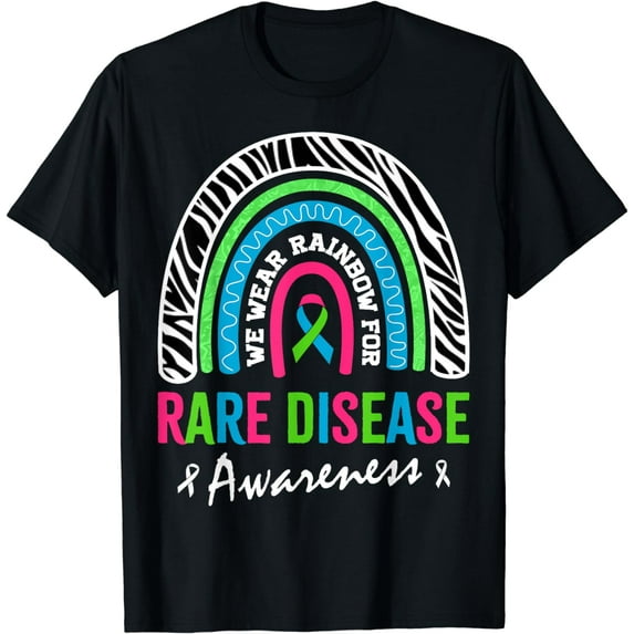 In February We Wear Zebra Rainbow for Rare Disease Awareness T-Shirt