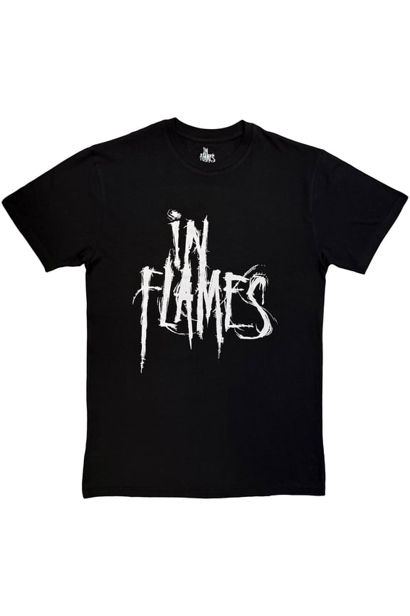 In Flames Unisex T-Shirt: Logo Mono (Black)