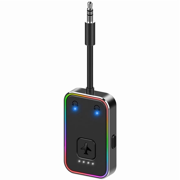 In-Flight Bluetooth Transmitter, 5.3, Transmitter-Only, Dual-Pairing for TV, Tablets, Gym